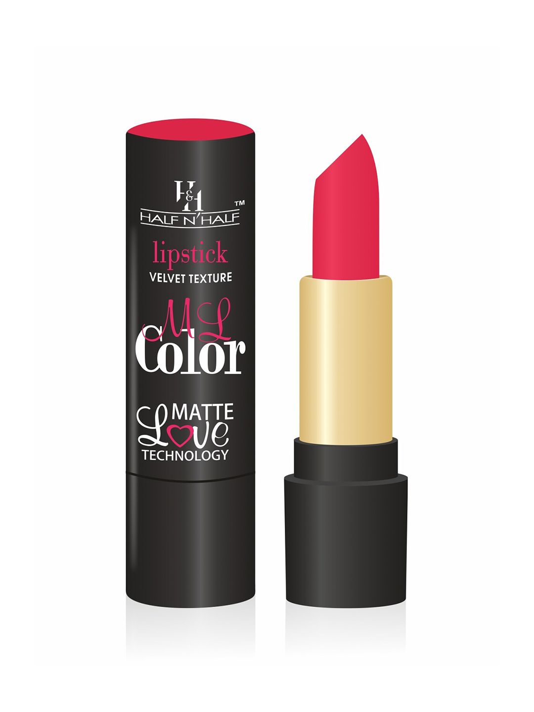 Half N Half ML Colour Velvet Texture Matte Love Technology Lipstick 3.8 g - Russian Red Price in India