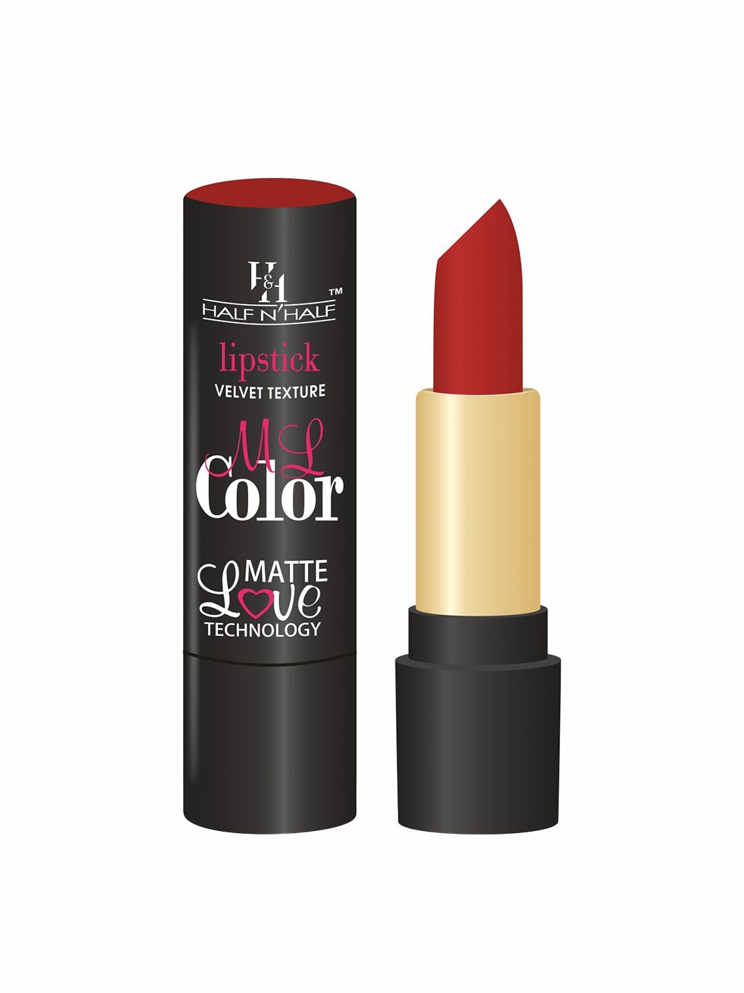 Half N Half ML Colour Velvet Texture Matte Love Technology Lipstick 3.8 g - Cherry Red Price in India