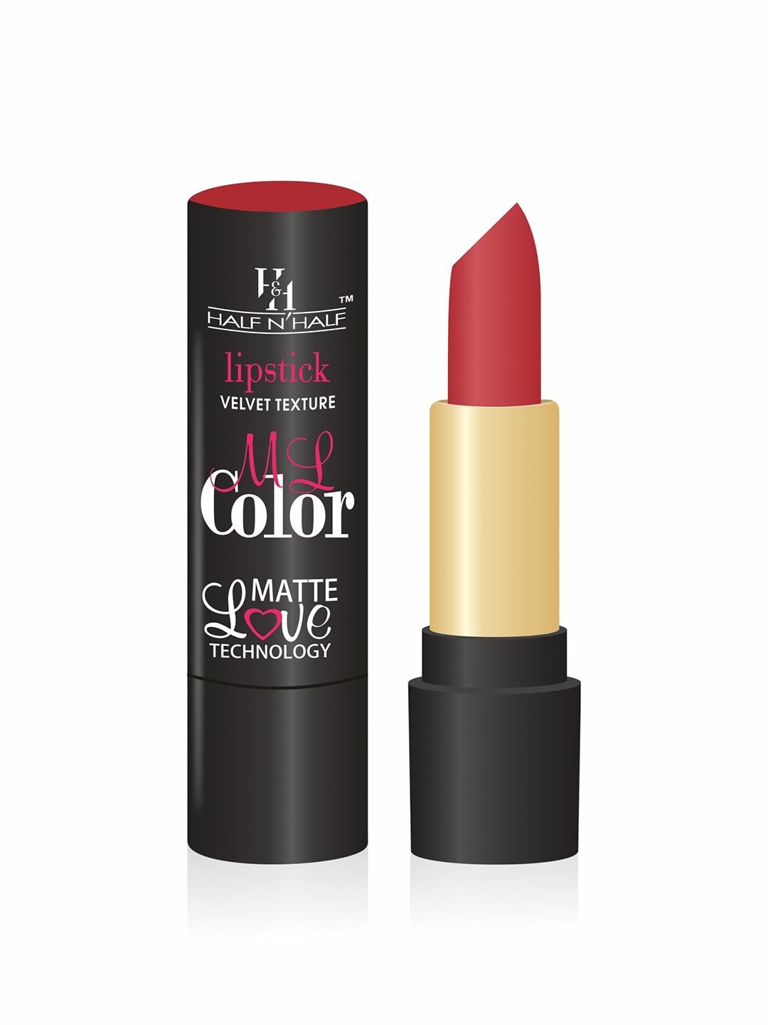 Half N Half ML Colour Velvet Texture Matte Love Technology Lipstick 3.8 g - Morange Price in India