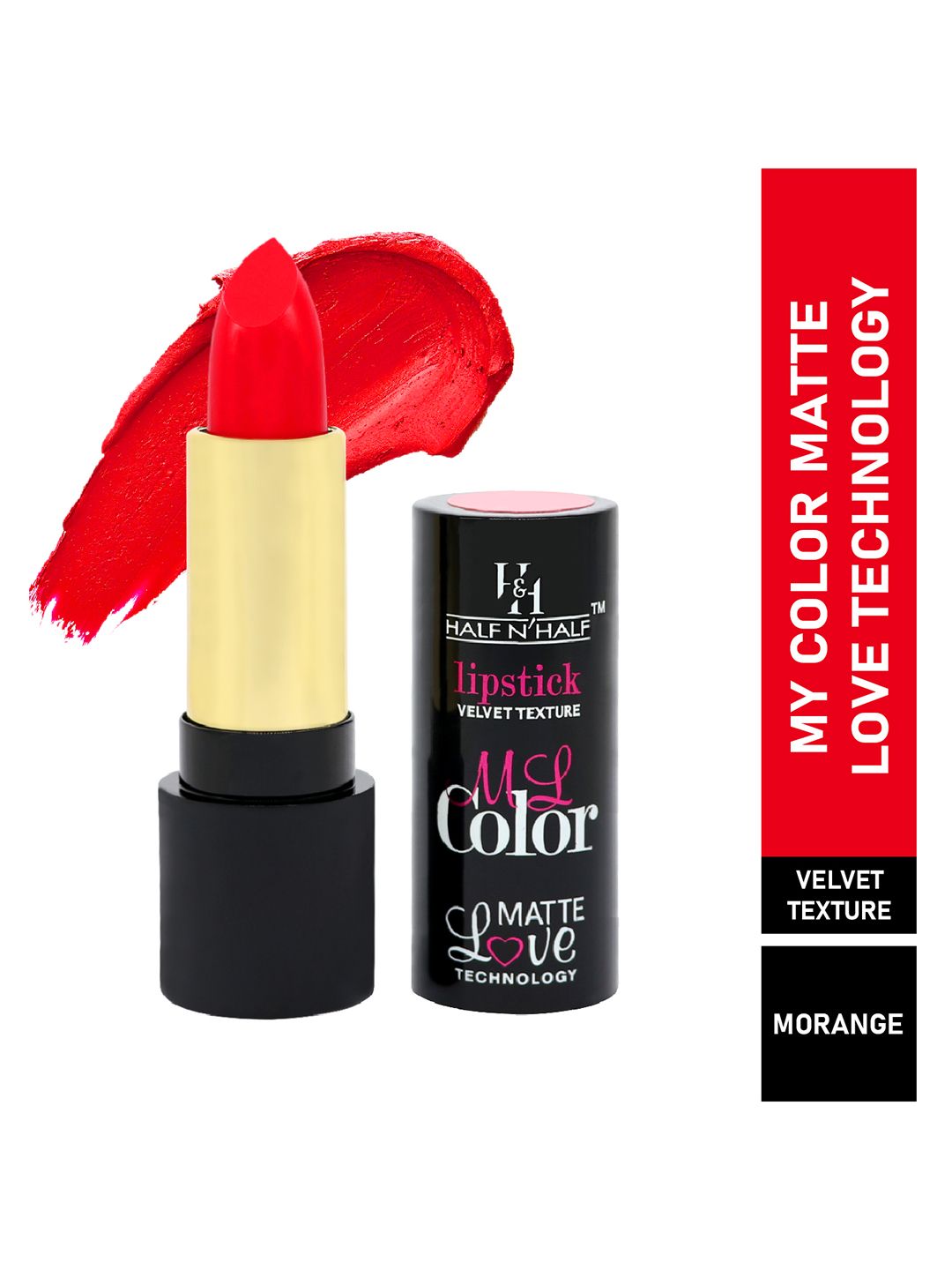 Half N Half My Color Matte Velvet Texture Love Lipstick - Morange