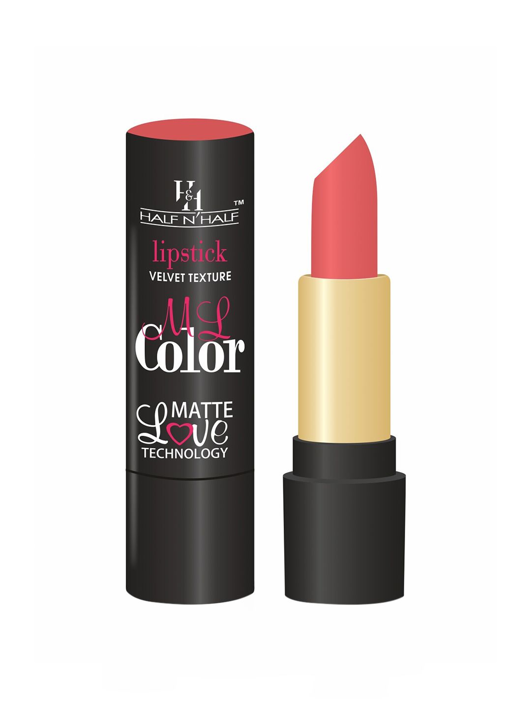 Half N Half ML Colour Velvet Texture Matte Love Technology Lipstick 3.8 g - Almond Peach Price in India