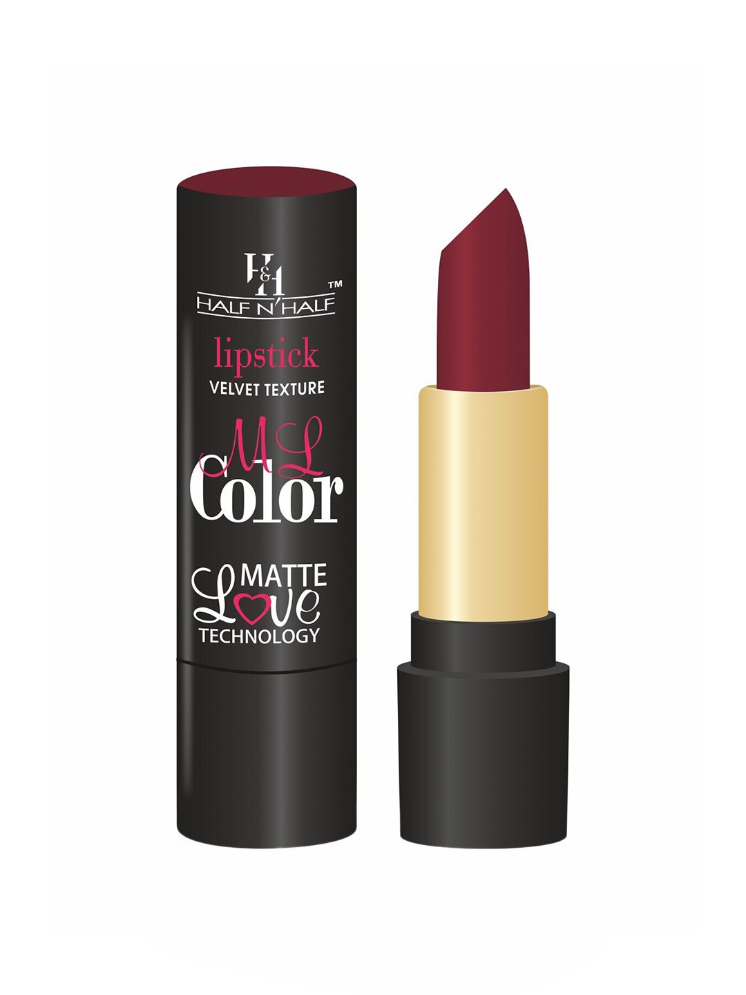 Half N Half ML Color Velvet Texture Matte Love Technology Lipstick - Deep Maroon Price in India