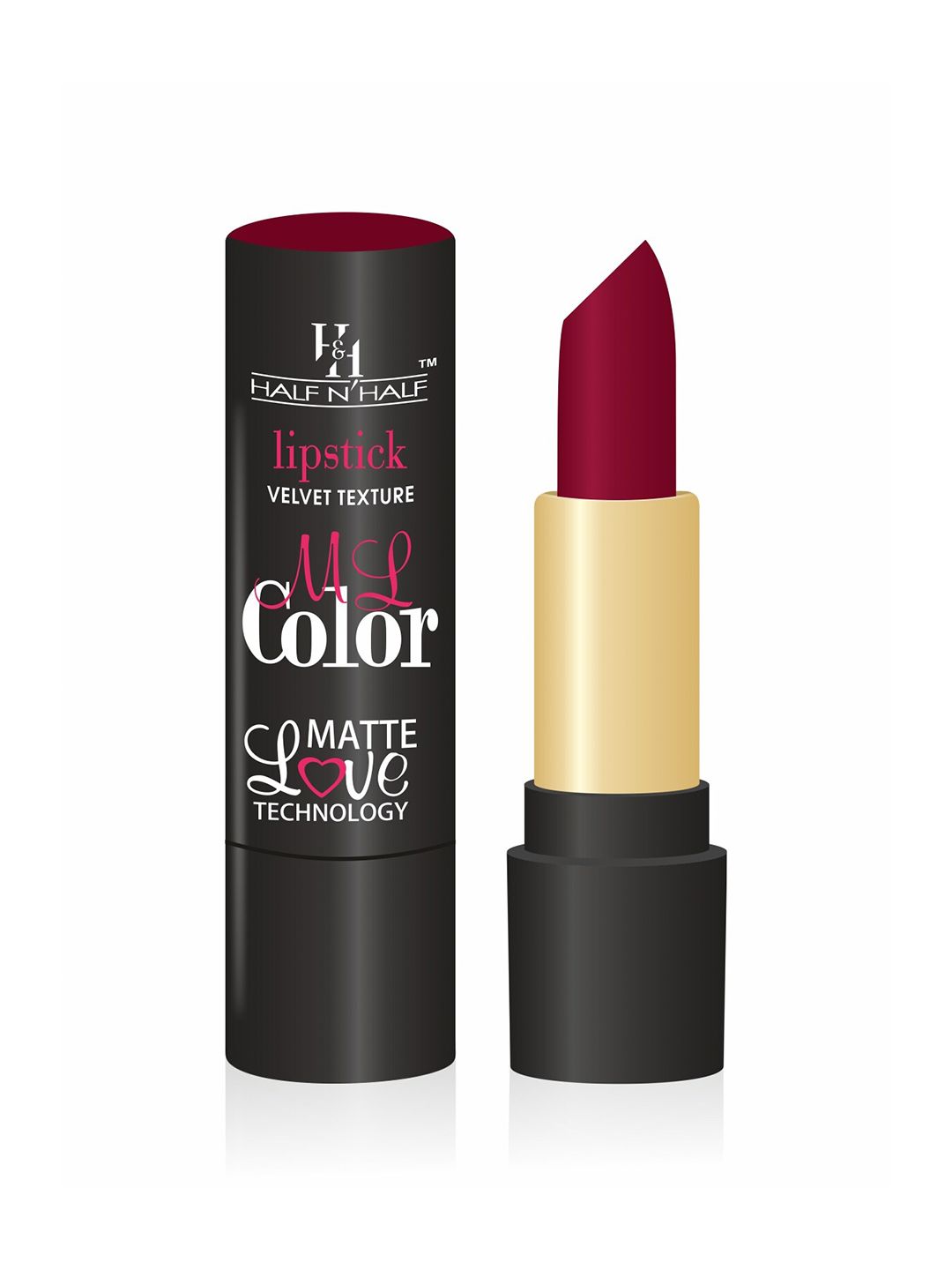 Half N Half ML Color Velvet Texture Matte Love Technology Lipstick - Ruby Woo Price in India