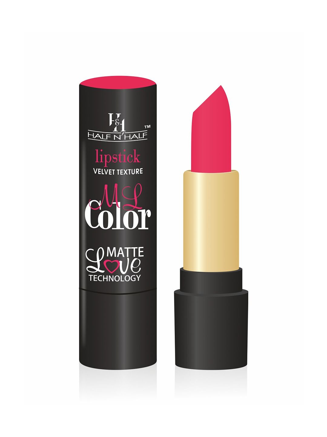 Half N Half ML Color Velvet Texture Matte Love Technology Lipstick - Neon Pink Price in India