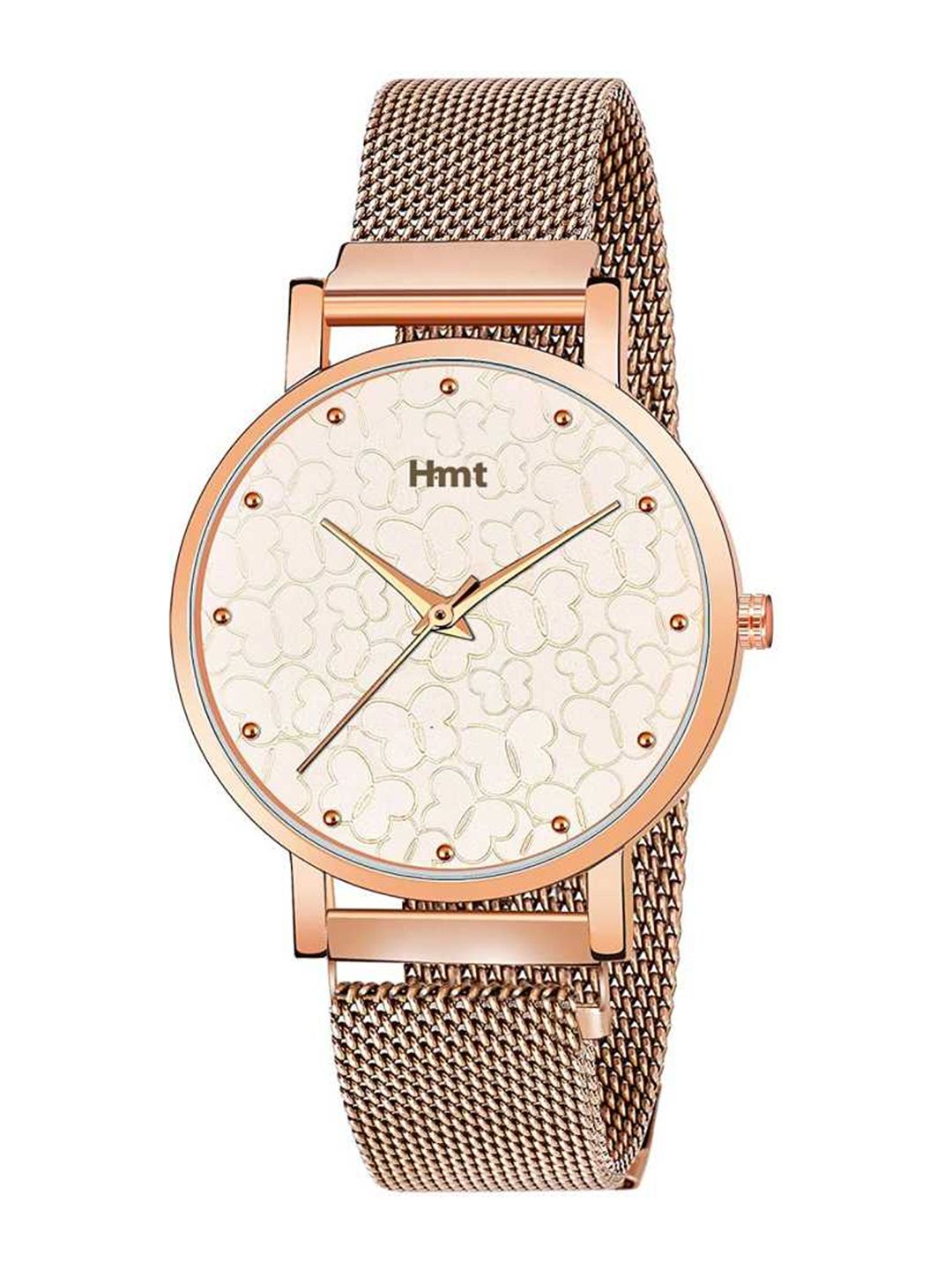 HAMT Women Brown Brass Dial & Rose Gold Toned Analogue Watch HT-LR100-SLV-CPR Price in India