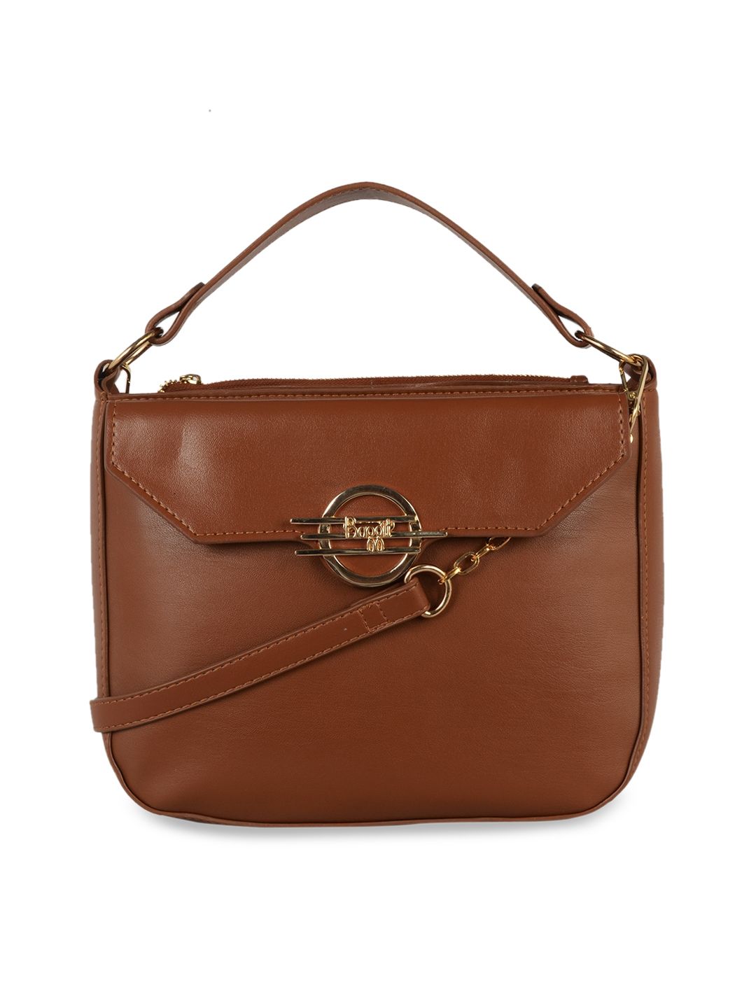 Baggit Tan Textured Structured Satchel Price in India