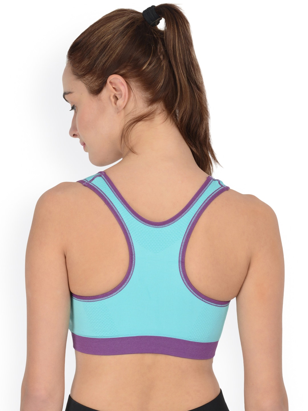 Da Intimo Blue Front-Open Activewear Sports Bra DIX-54 Price in India