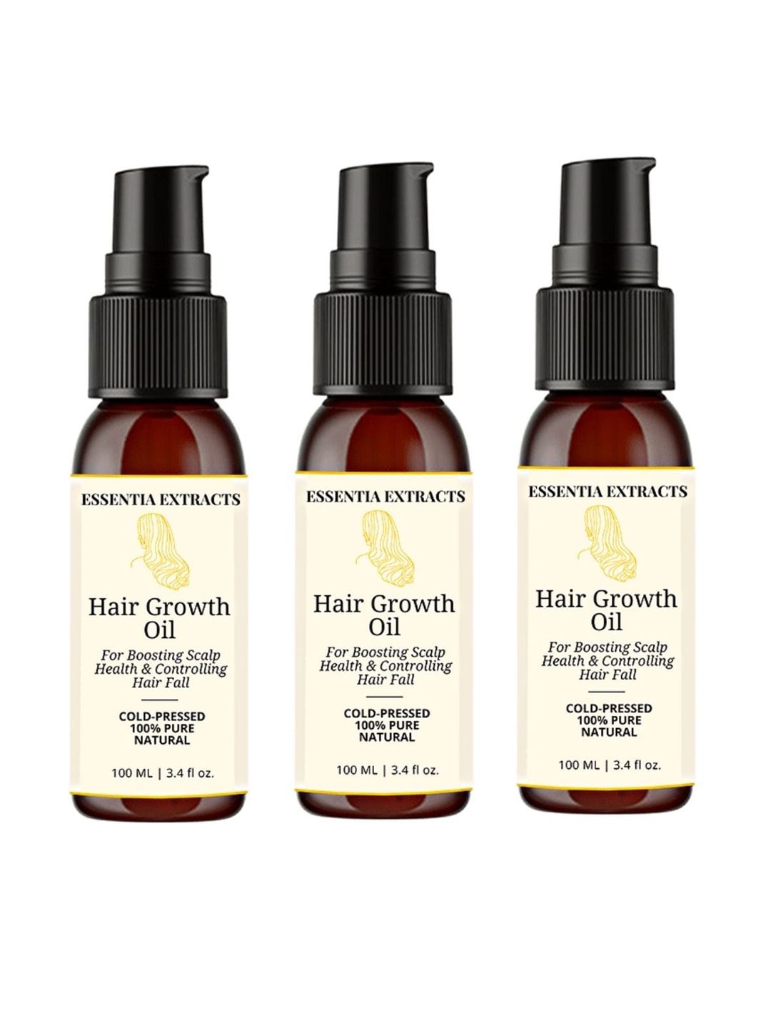 ESSENTIA EXTRACTS Pack of 3 Hair Growth Oil - 100 ML Each Price in India