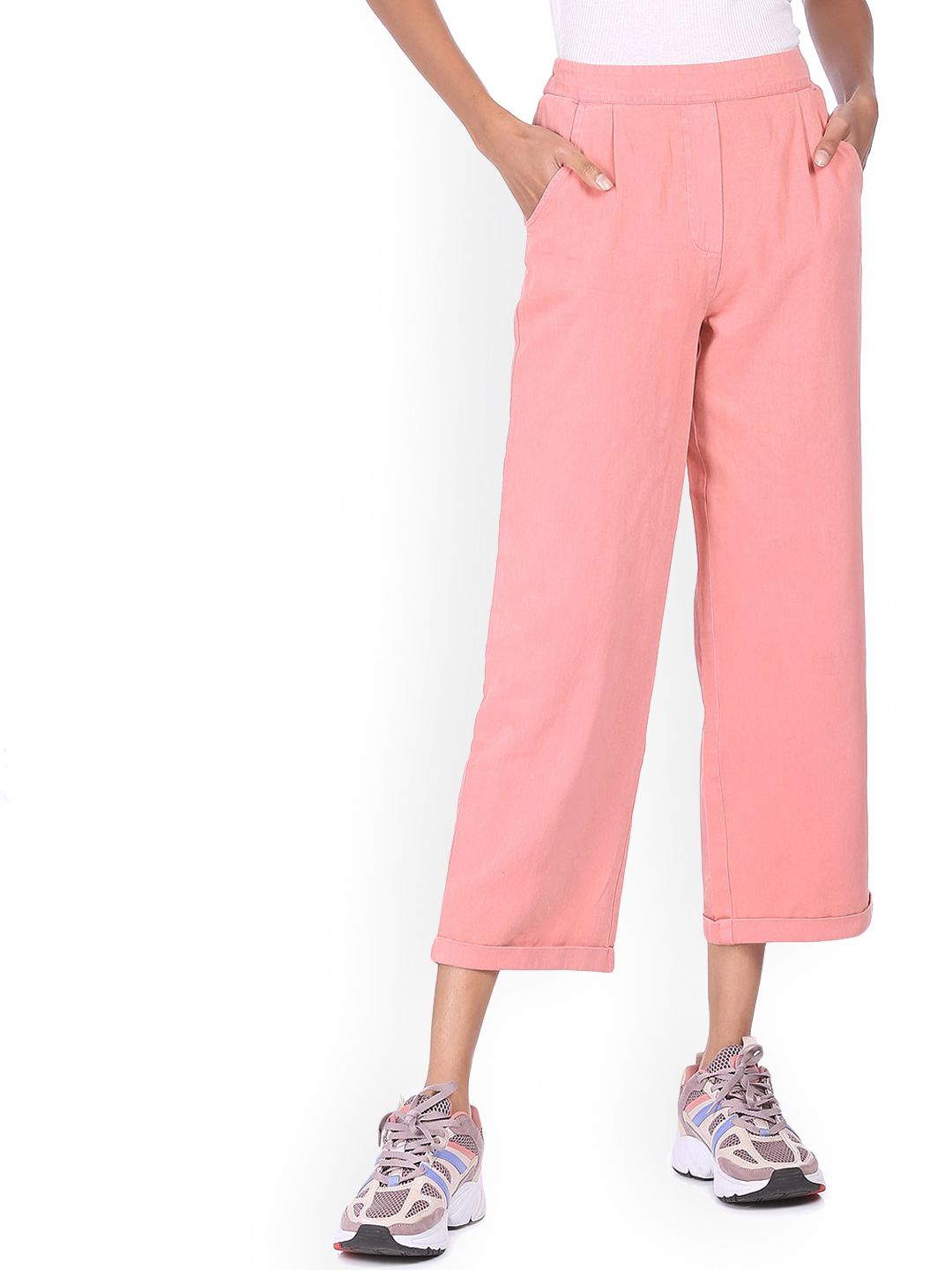 Sugr Women Pink Culottes Trousers Price in India