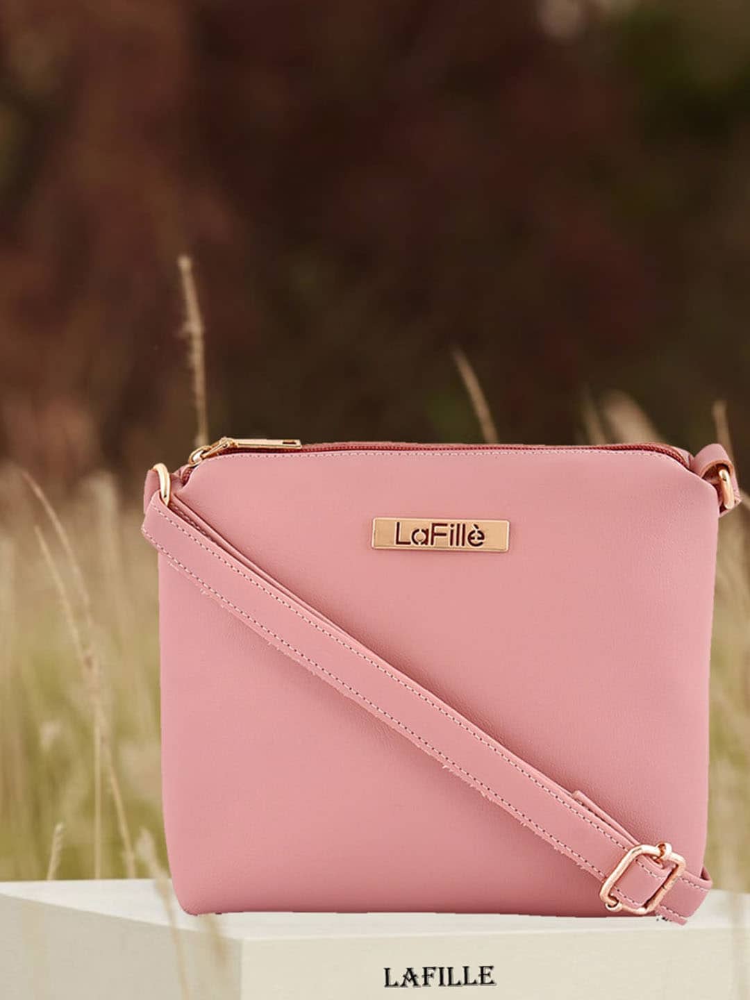 LaFille Pink PU Regular Swagger Sling Bag Price in India