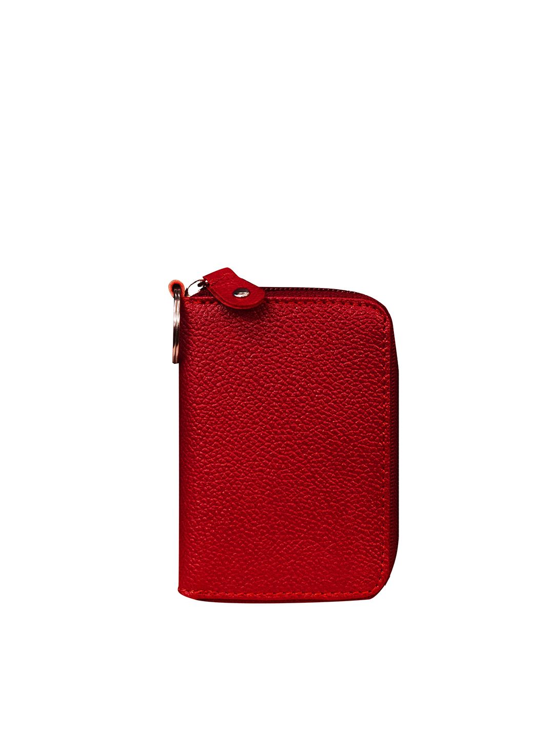 ABYS Unisex Red Solid Leather Card Holder Price in India