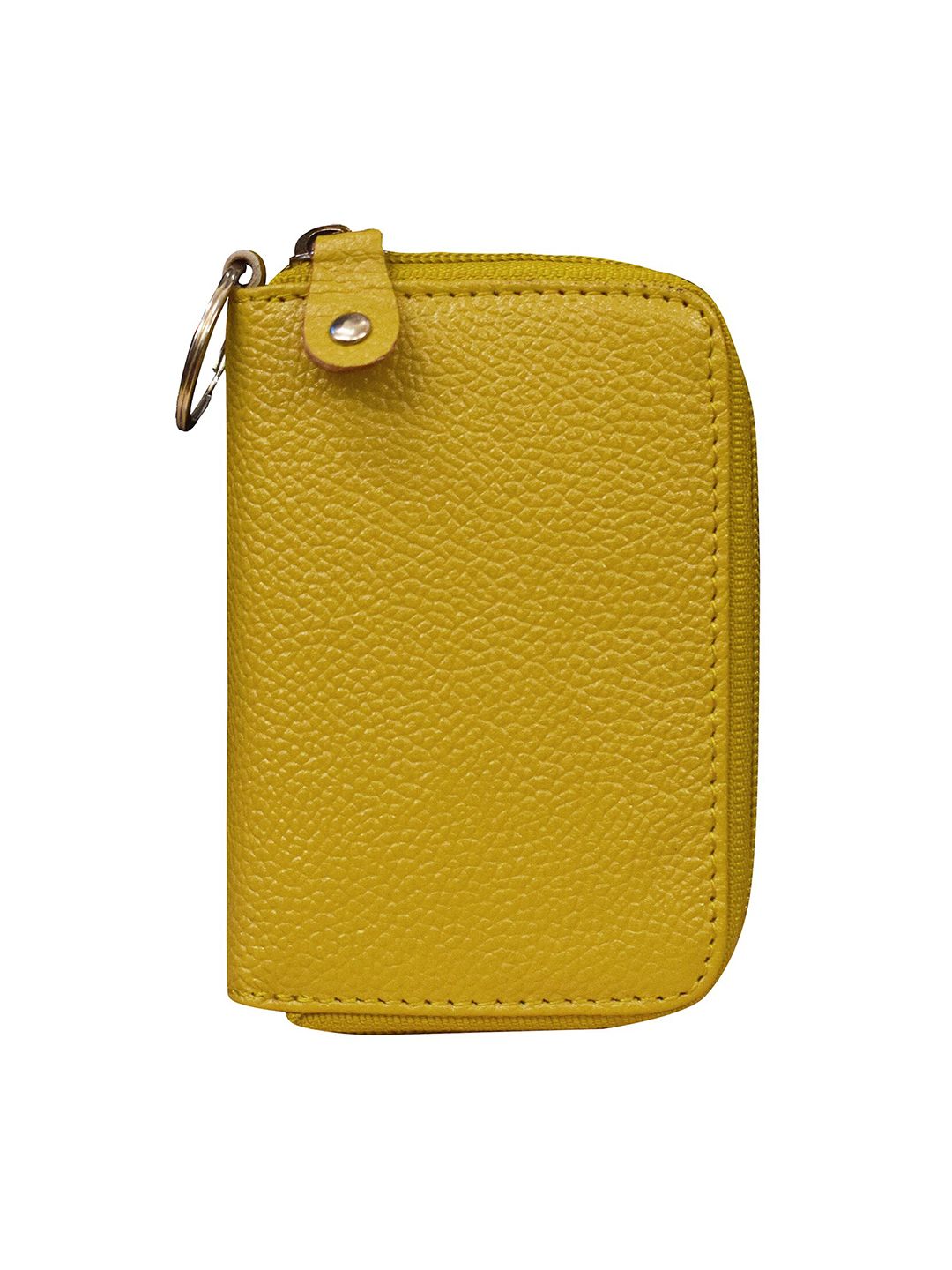 ABYS Unisex Yellow Solid Leather Card Holder Price in India