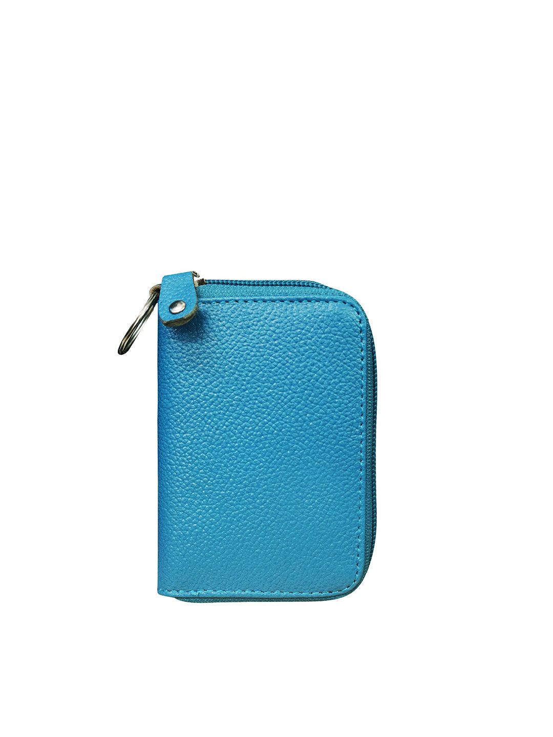 ABYS Unisex Turquoise Blue Solid Leather Card Holder Price in India