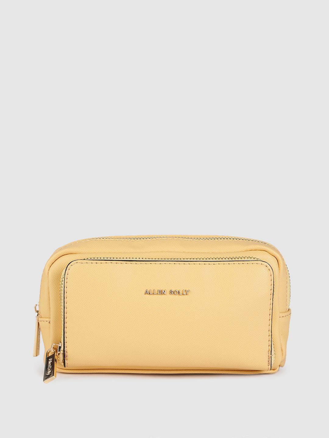 Allen Solly Women Beige Solid Zip Around Wallet Price in India