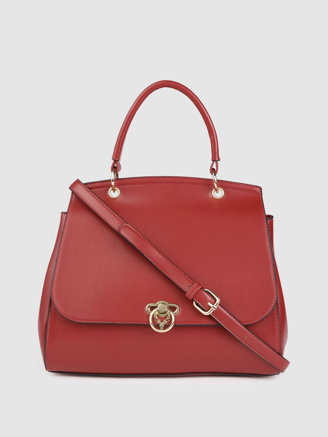 Allen Solly Red Solid Satchel Price in India