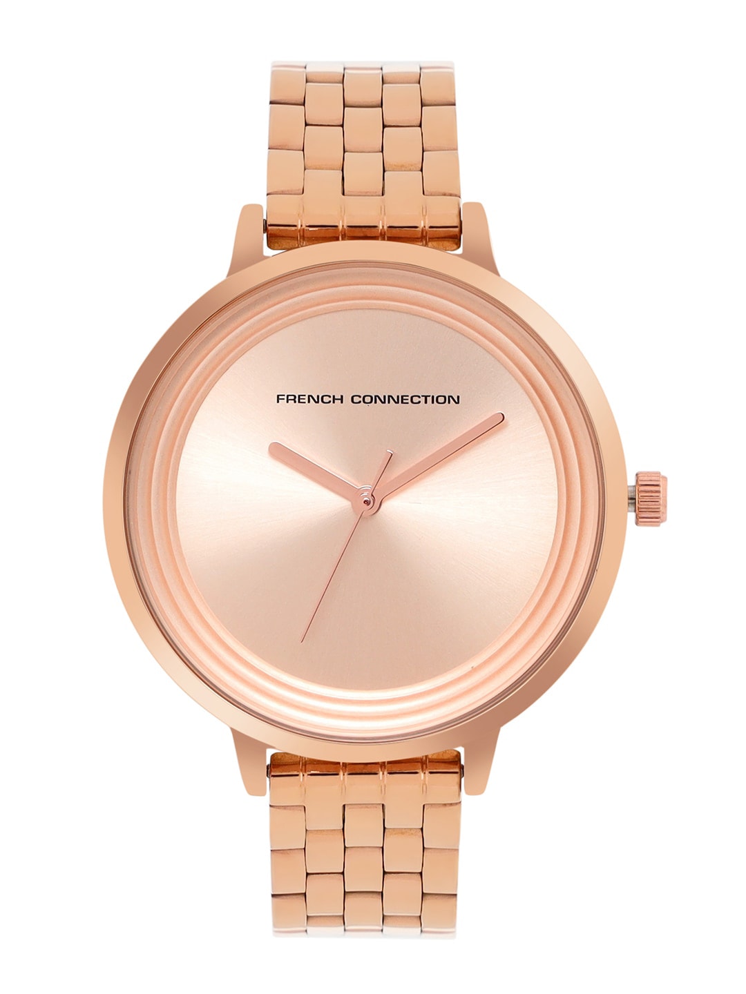 French Connection Women Rose Gold-Toned Dial Bracelet Style Straps Analogue Watch FCN0001O Price in India
