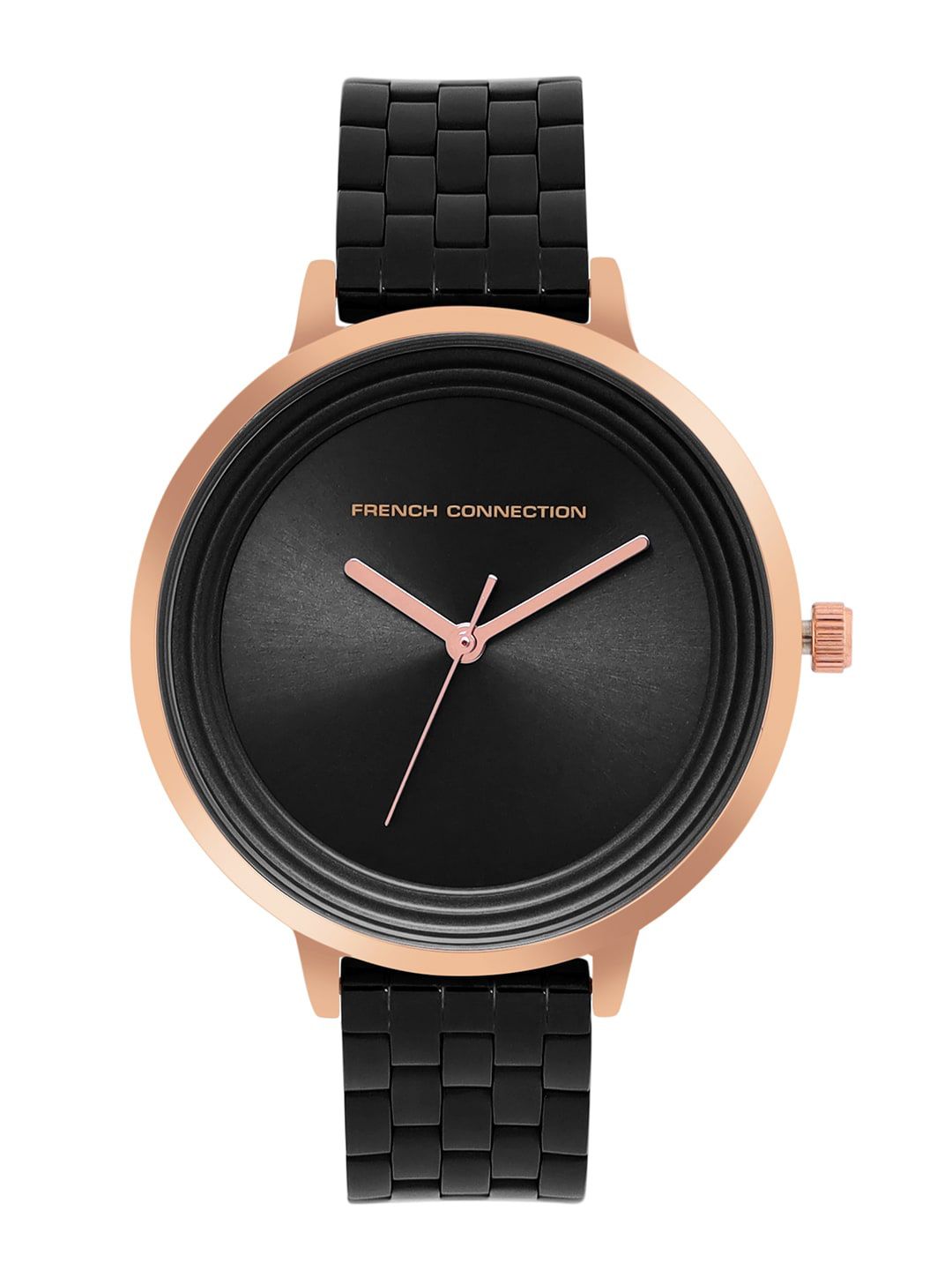 French Connection Women Black Dial & Bracelet Style Straps Analogue Watch FCN0001Q Price in India