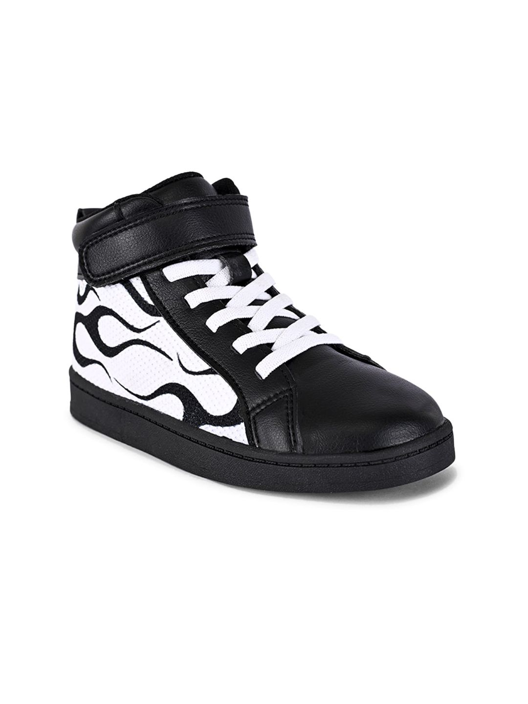 KazarMax Women Black & White Colourblocked PU Sneakers Price in India