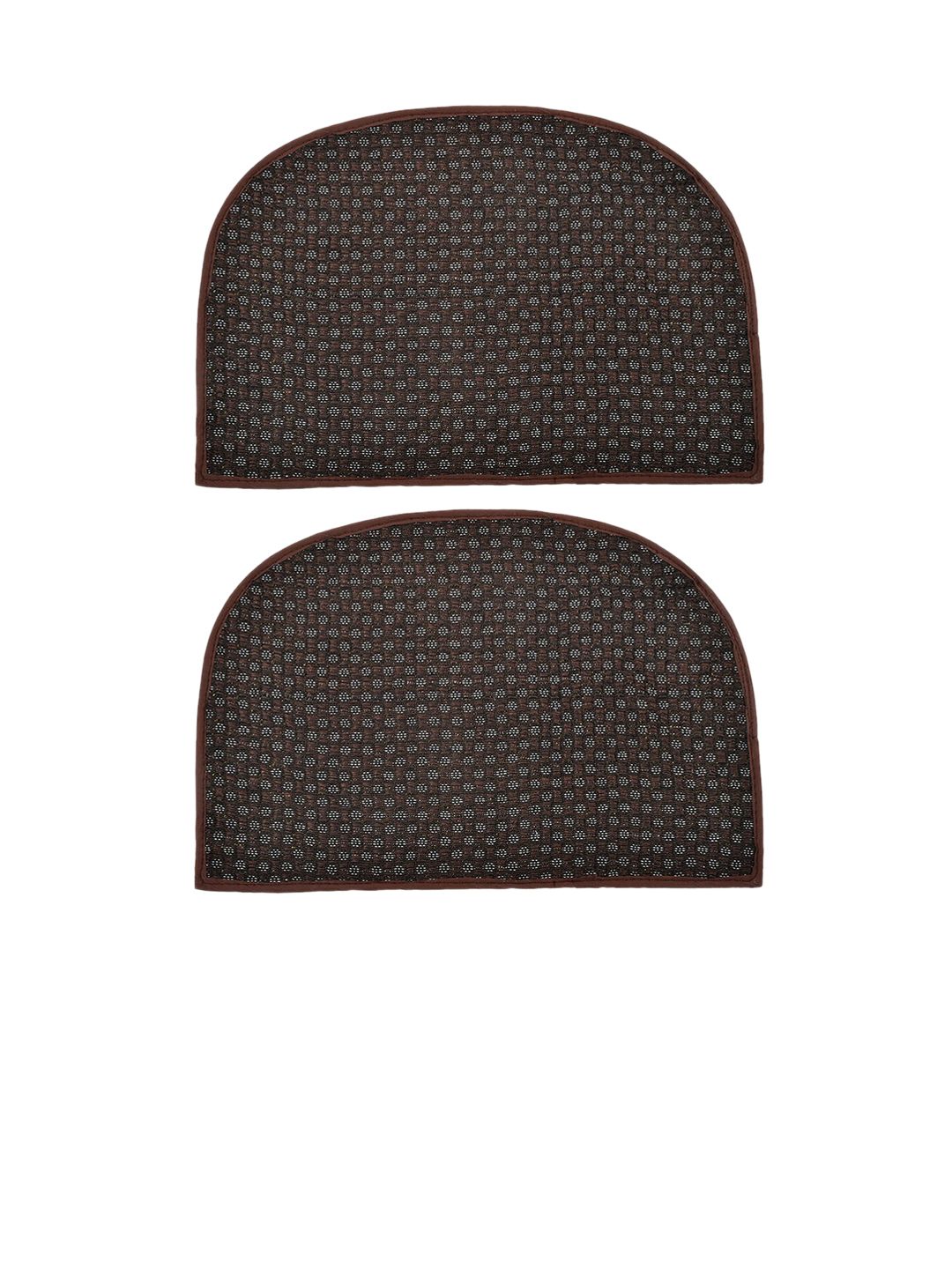 Kuber Industries Set Of 2 Brown Printed D-Shaped Anti -Skid Doormats Price in India