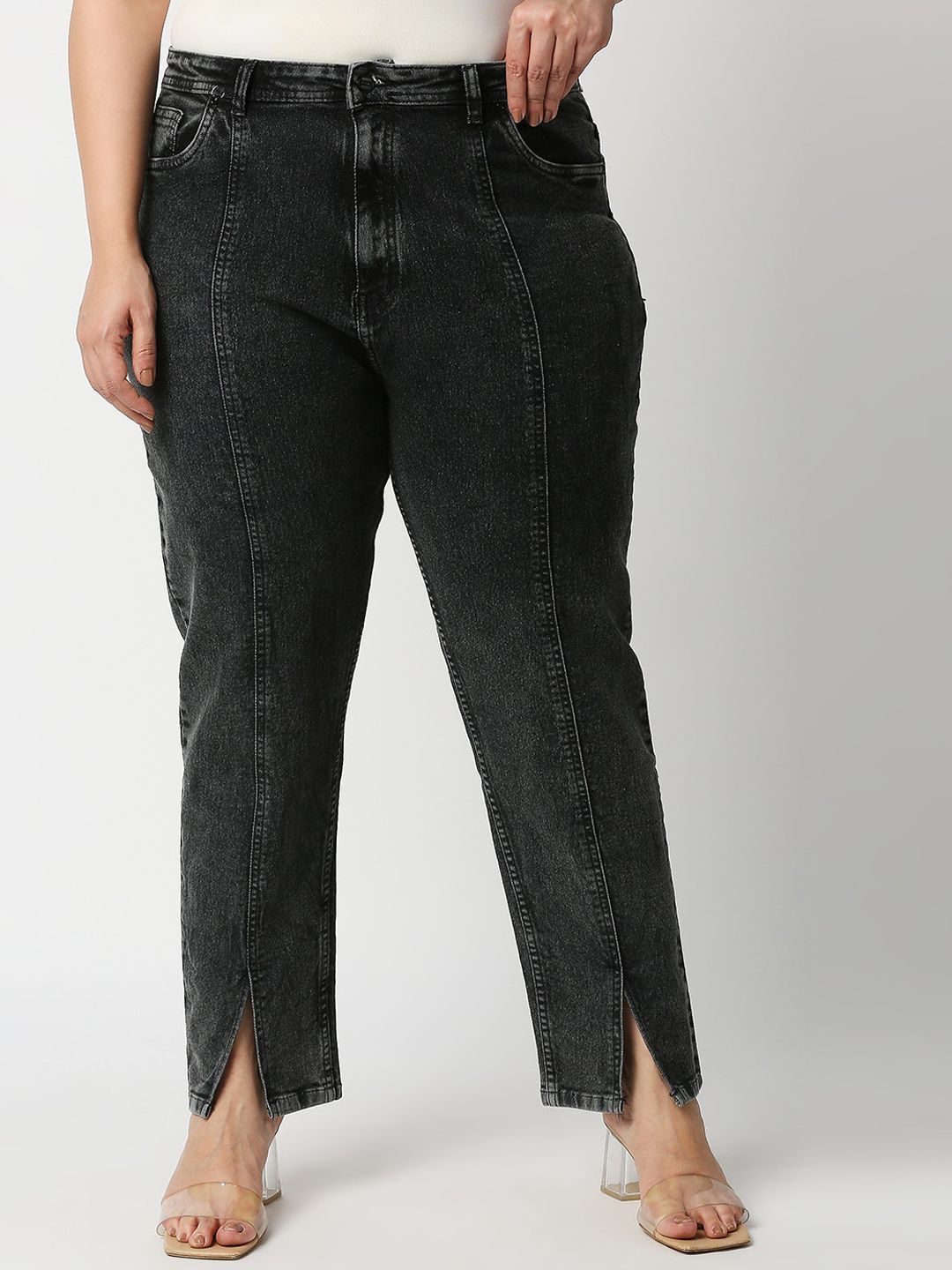 High Star Women Plus Size Black High-Rise Stretchable Jeans Price in India