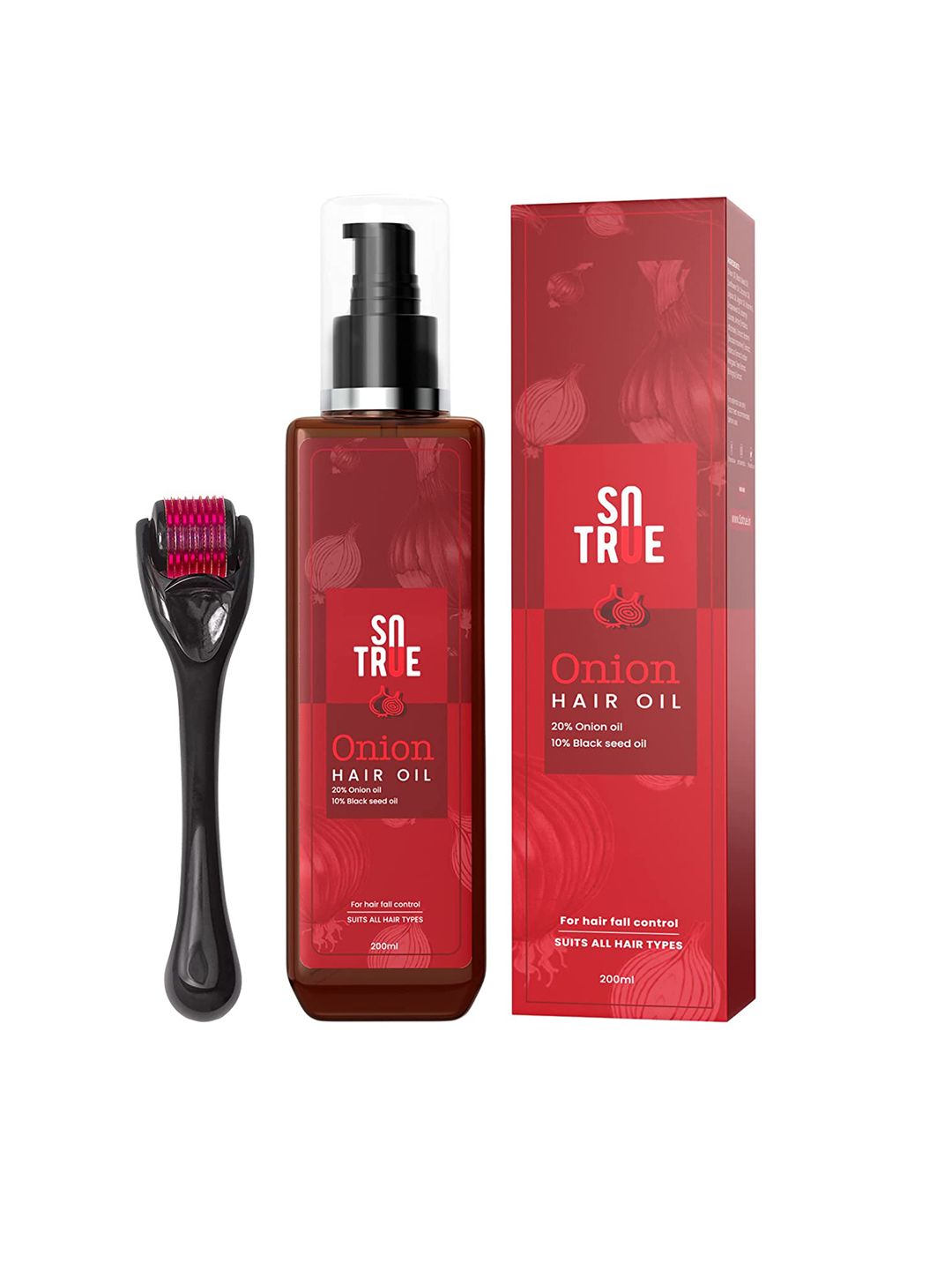 SOTRUE Onion Hair Oil with Derma Roller 200 ml Price in India
