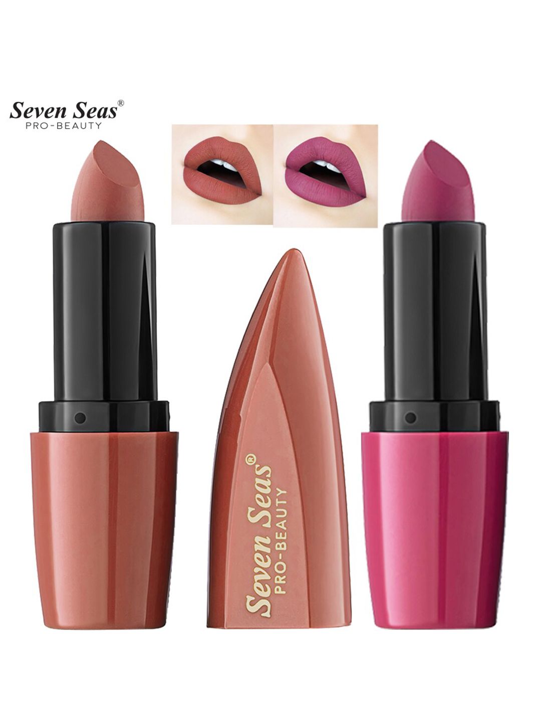 Seven Seas Set of 2 Ultimate Matte Full Coverage Lipstick - Monza 1 308 & Claret 310 Price in India