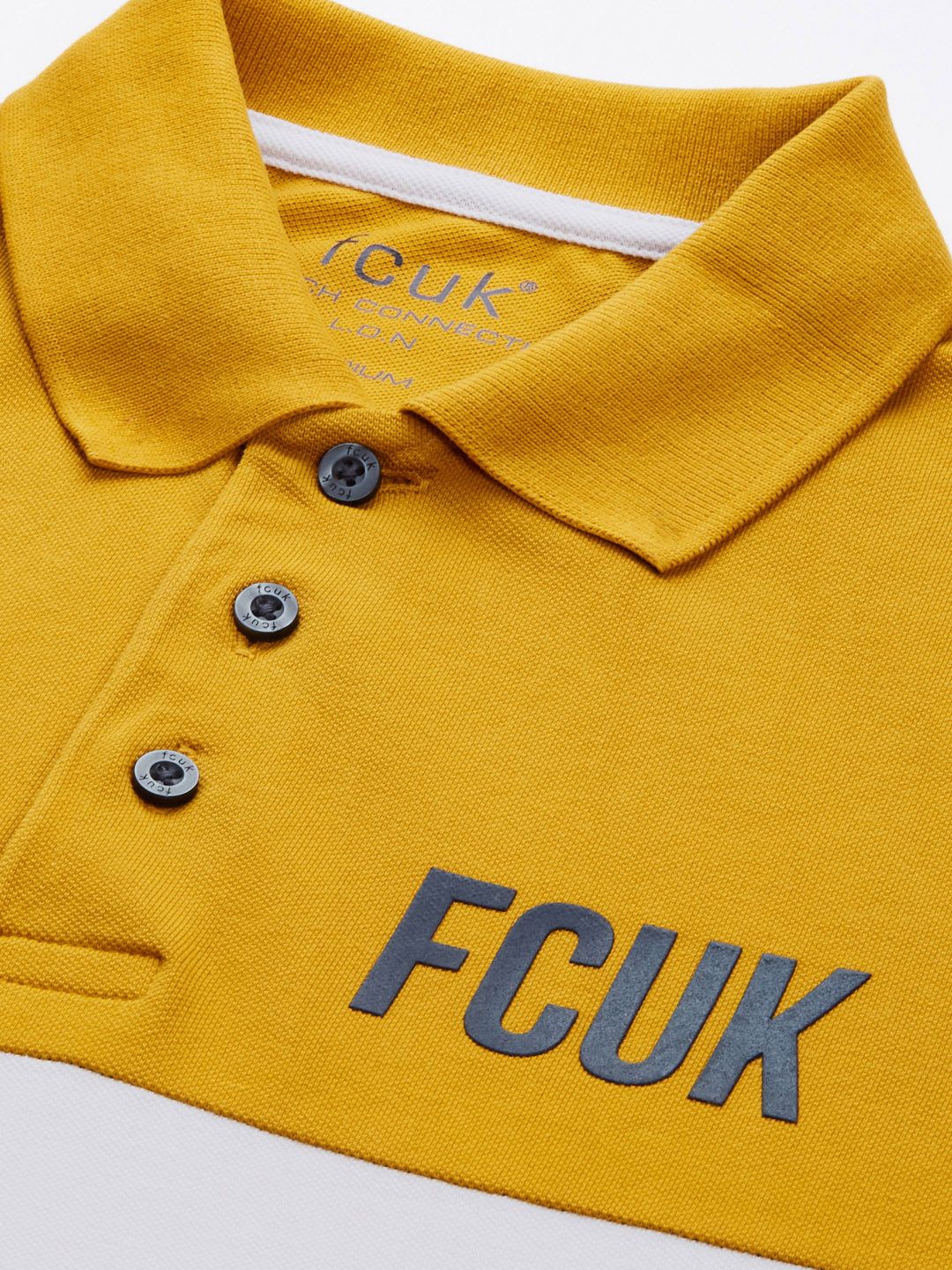 Buy French Connection Men Mustard Yellow & Black Colourblocked