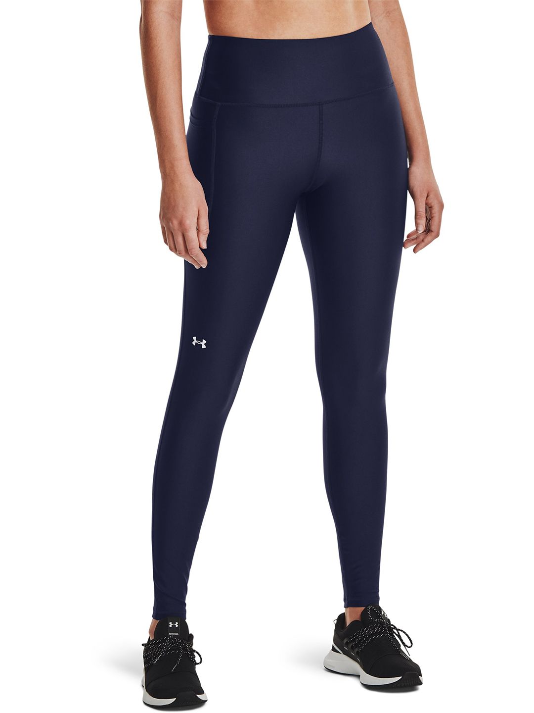 UNDER ARMOUR Women Navy Blue Heat Gear High-Rise No-Slip Waistband Full-Length Tights Price in India