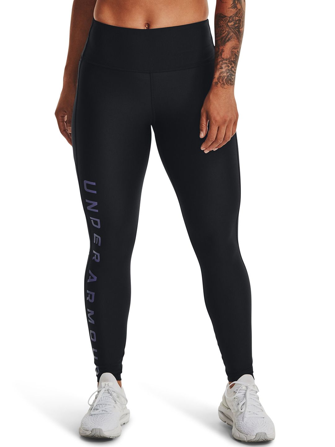 UNDER ARMOUR Women Black Heat Gear High-Rise No-Slip Waistband Full-Length Tights Price in India