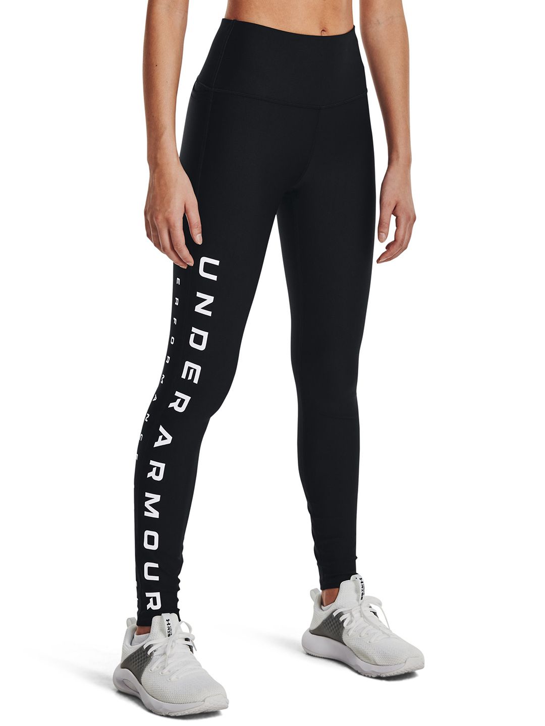 UNDER ARMOUR Women Black Heat Gear High-Rise No-Slip Waistband Full-Length Tights Price in India