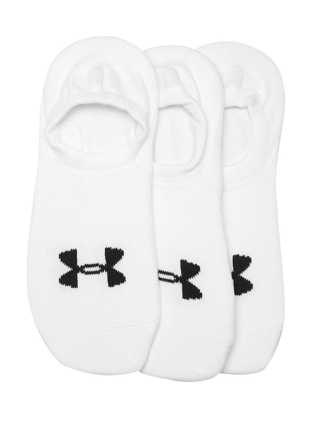 UNDER ARMOUR Unisex Pack of 3 White & Black Brand Logo Print Shoe Liners Price in India