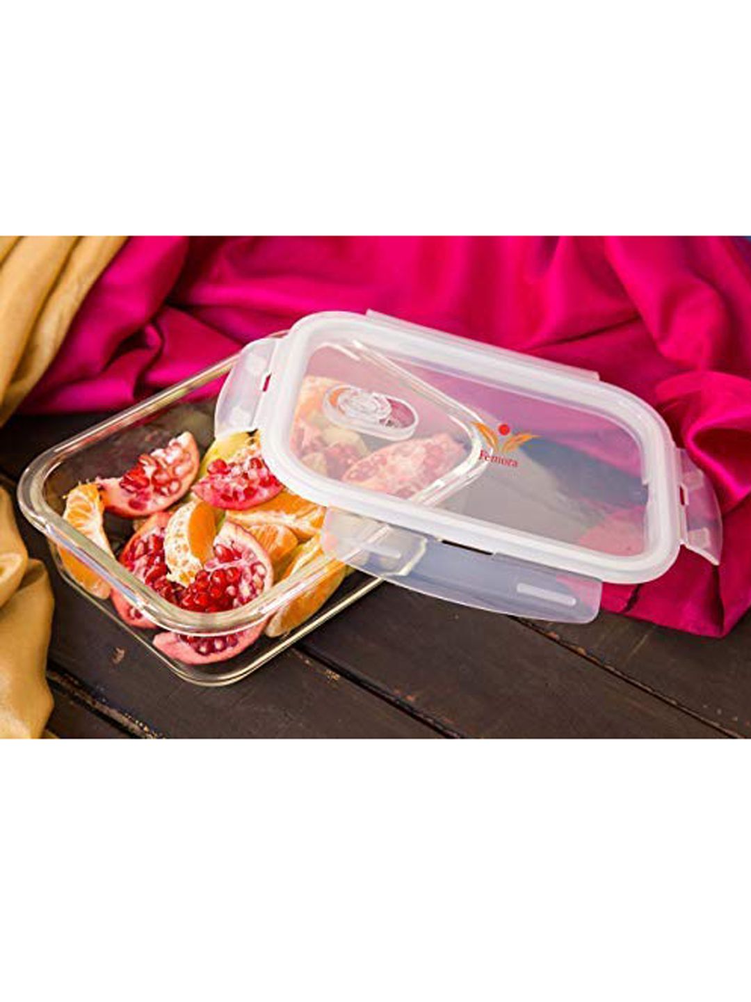 Femora Set of 3 Transparent Rectangle Container with Air Vent Price in India