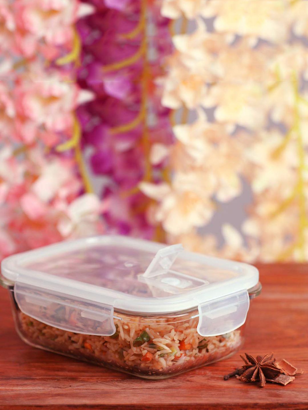 Femora Transparent Borosilicate Glass Rectangle Food Storage Container With Lid Price in India