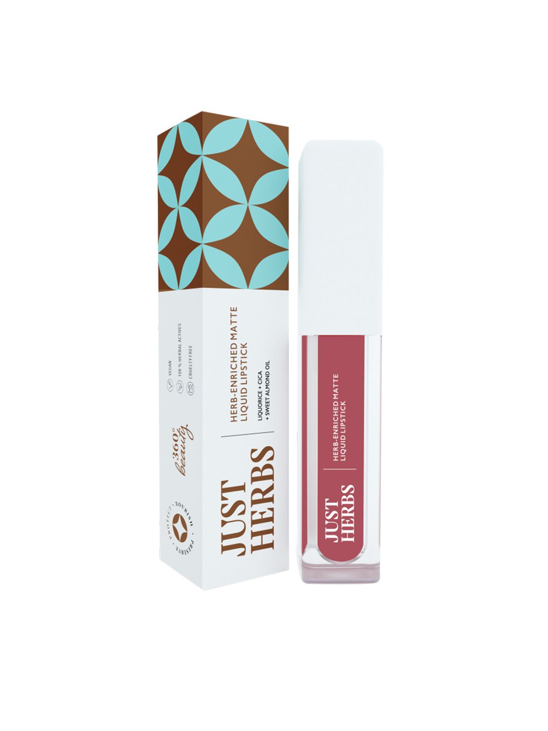 Just Herbs Herb-Enriched Matte Liquid Lipstick 2 ml - Dusty Rose 03 Price in India
