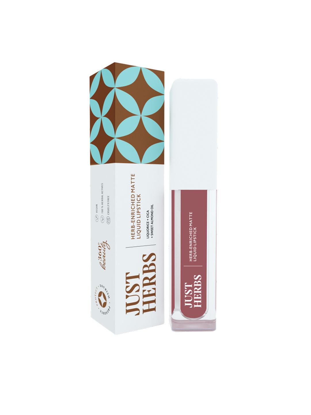 Just Herbs Herb-Enriched Matte Liquid Lipstick 2 ml - Rosewood Pink 17 Price in India