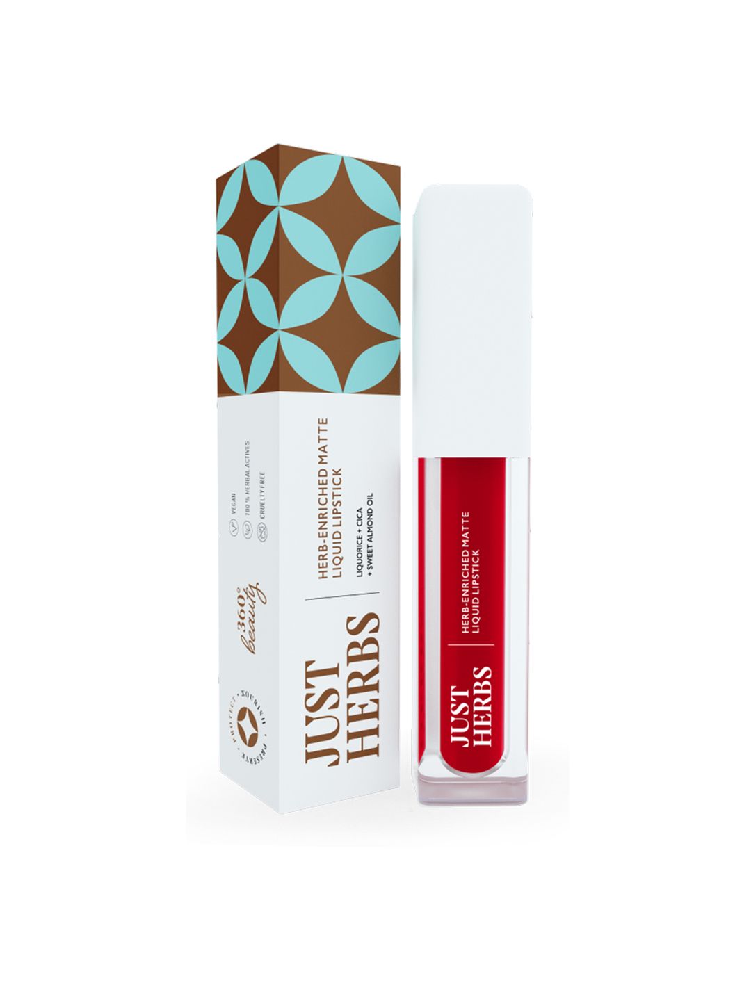 Just Herbs Herb-Enriched Matte Liquid Lipstick 2 ml - Hibiscus Red 01 Price in India