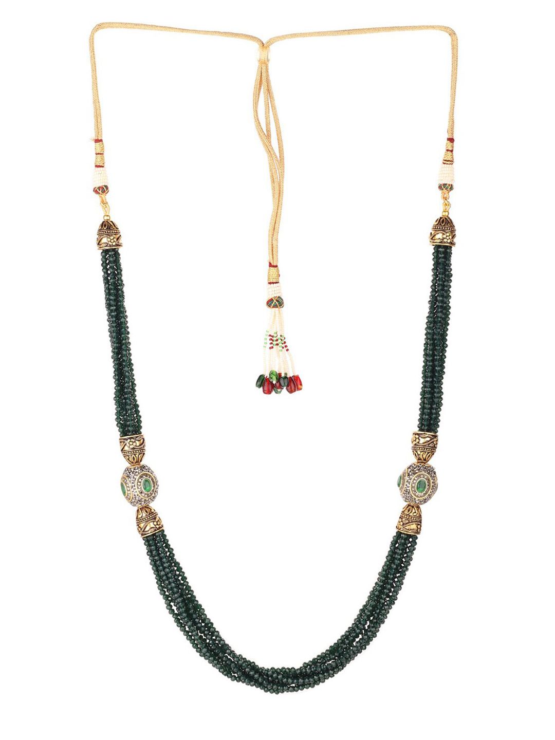 Runjhun Gold-Plated  & Green Emerald Necklace Price in India