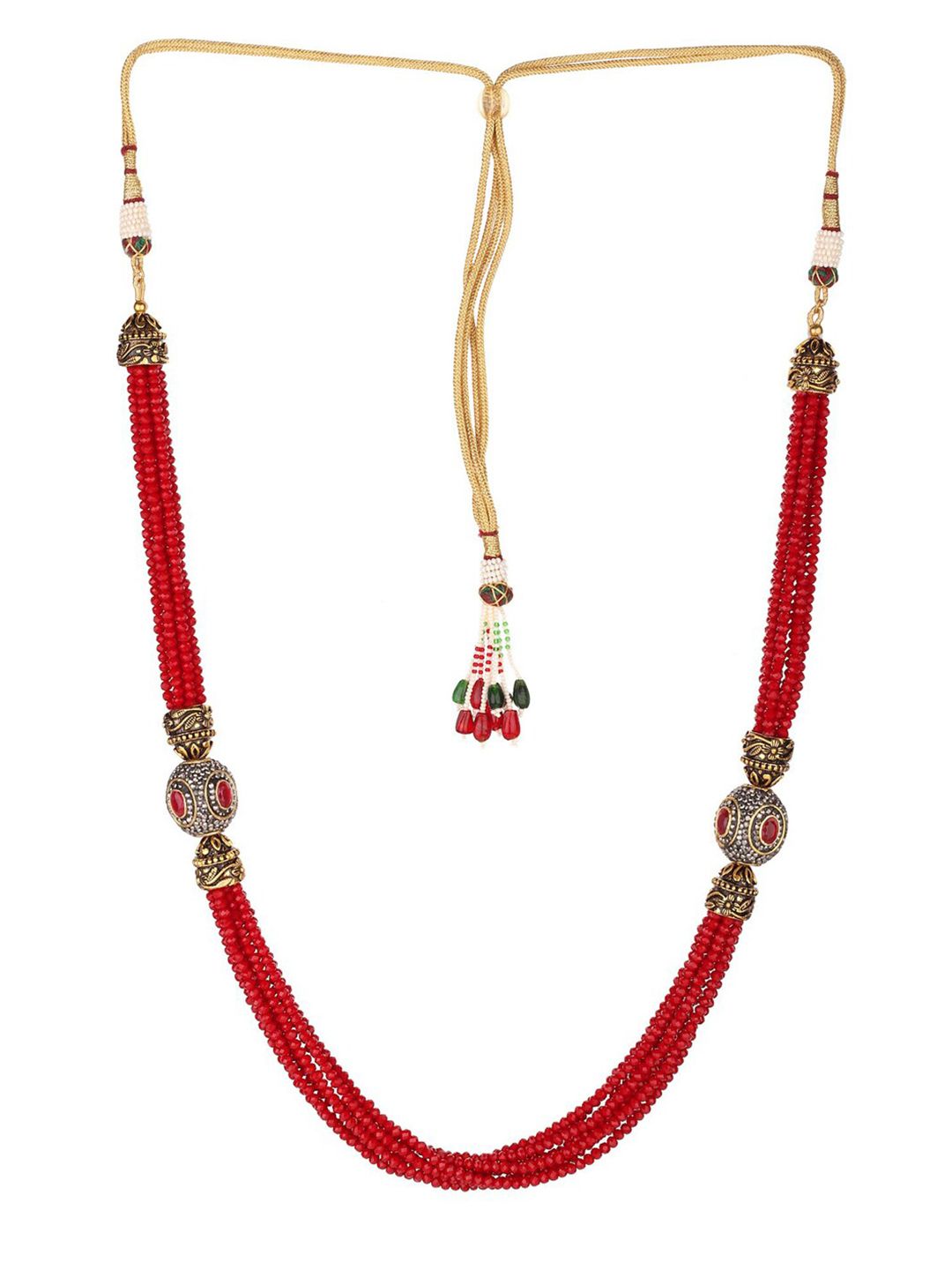 Runjhun Gold-Toned & Red Gold-Plated Necklace Price in India