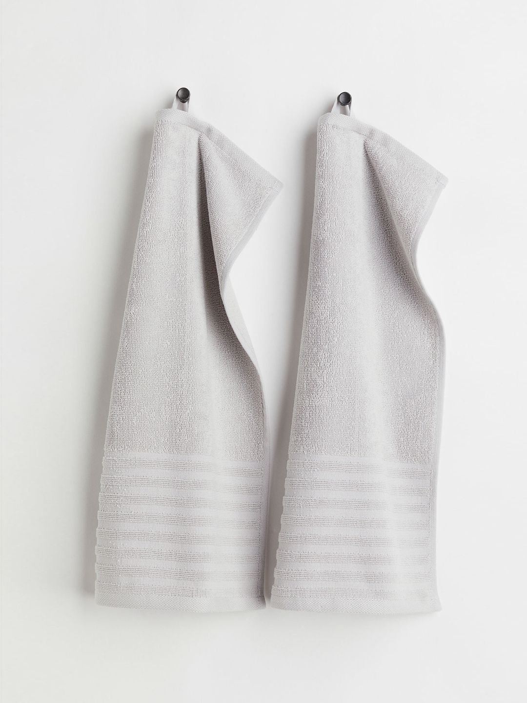 H&M Grey 2-pack Cotton Guest Towels Price in India