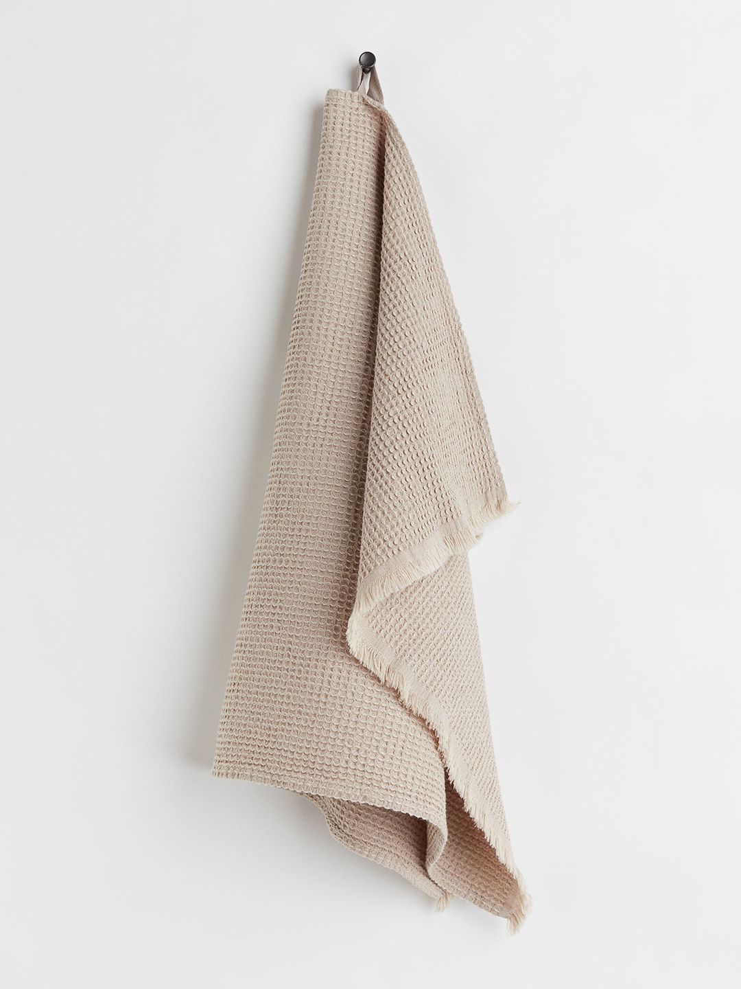 H&M Beige Solid Pure Cotton Waffled Hand Towel Price in India
