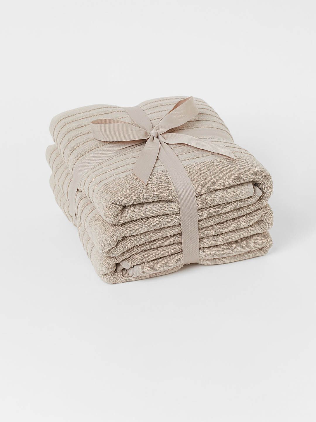 H&M Beige 2-pack Cotton Bath Sheets Price in India