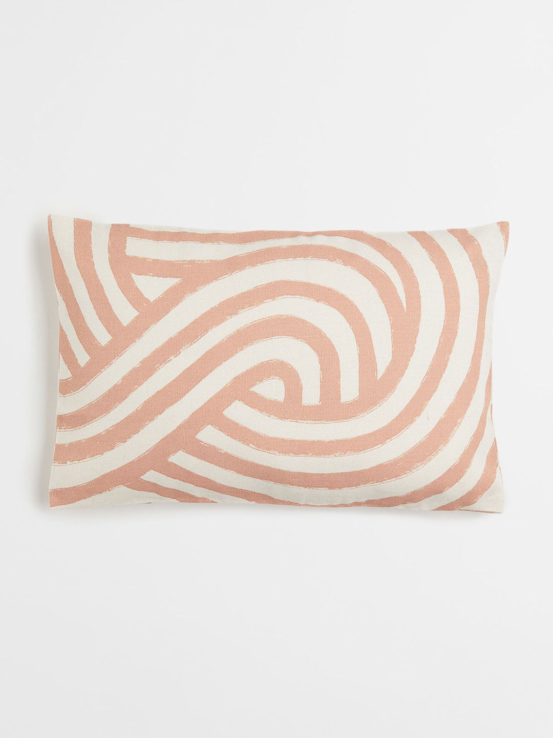 H&M Beige & Orange Printed Cotton Canvas Cushion Cover Price in India