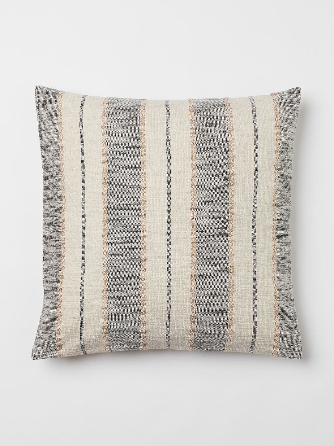 H&M Grey & Beige Striped Cushion Cover Price in India