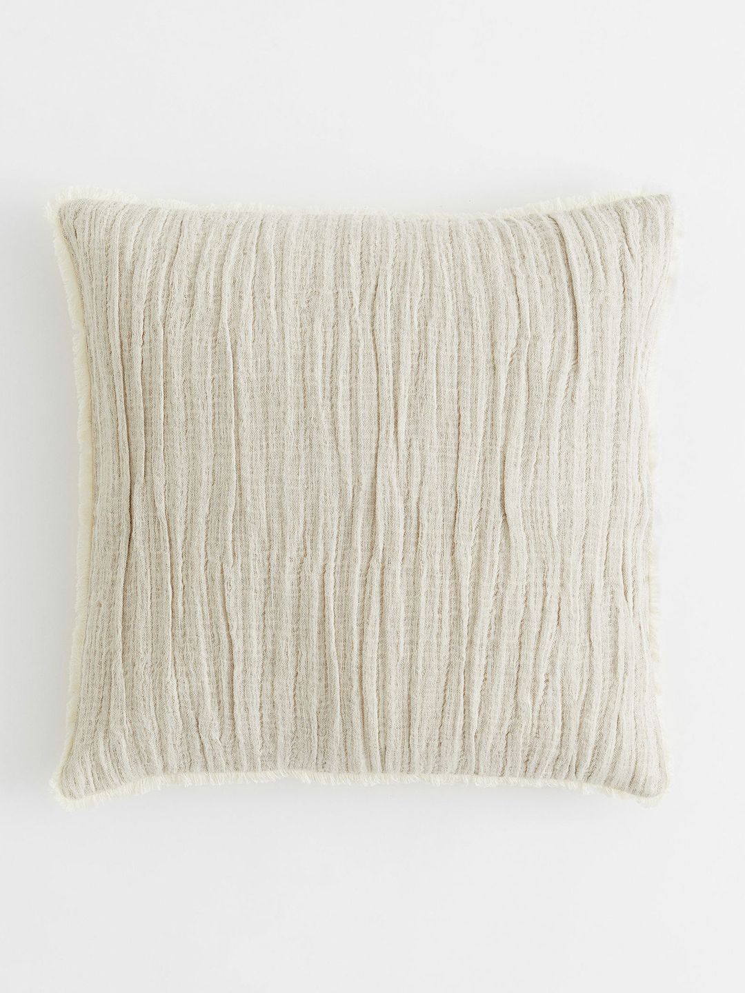 H&M Beige Crinkled Linen-blend Cushion Cover Price in India