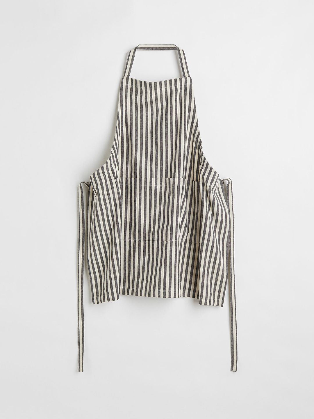 H&M Grey & White Cotton Linen Striped Apron Price in India