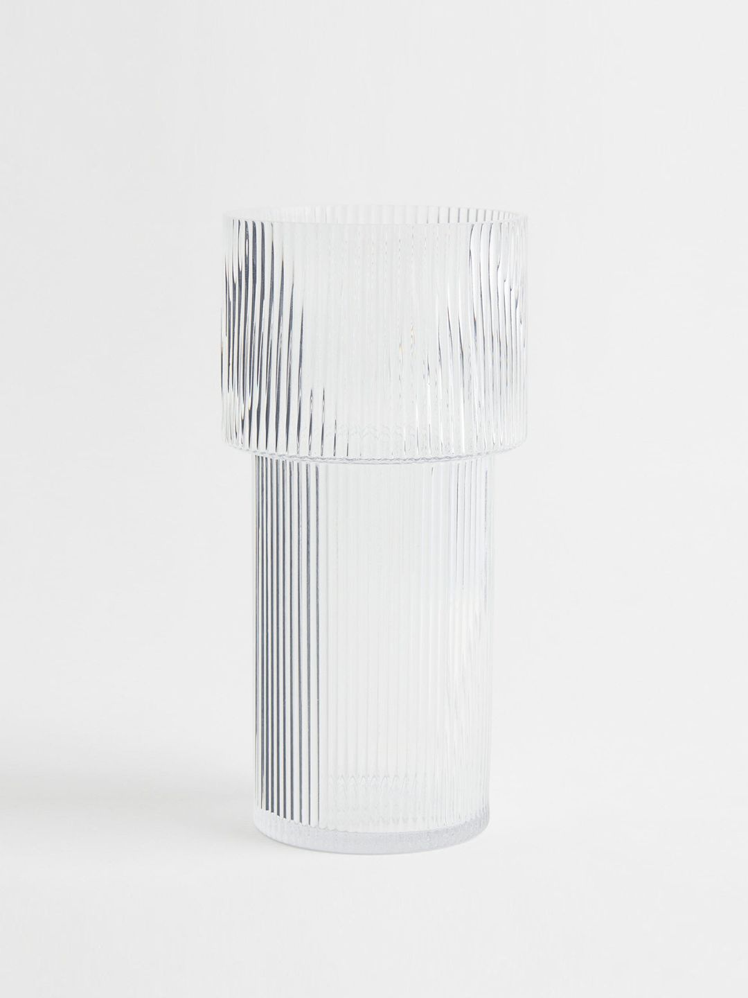 H&M Transparent Textured Large Glass Vase Price in India