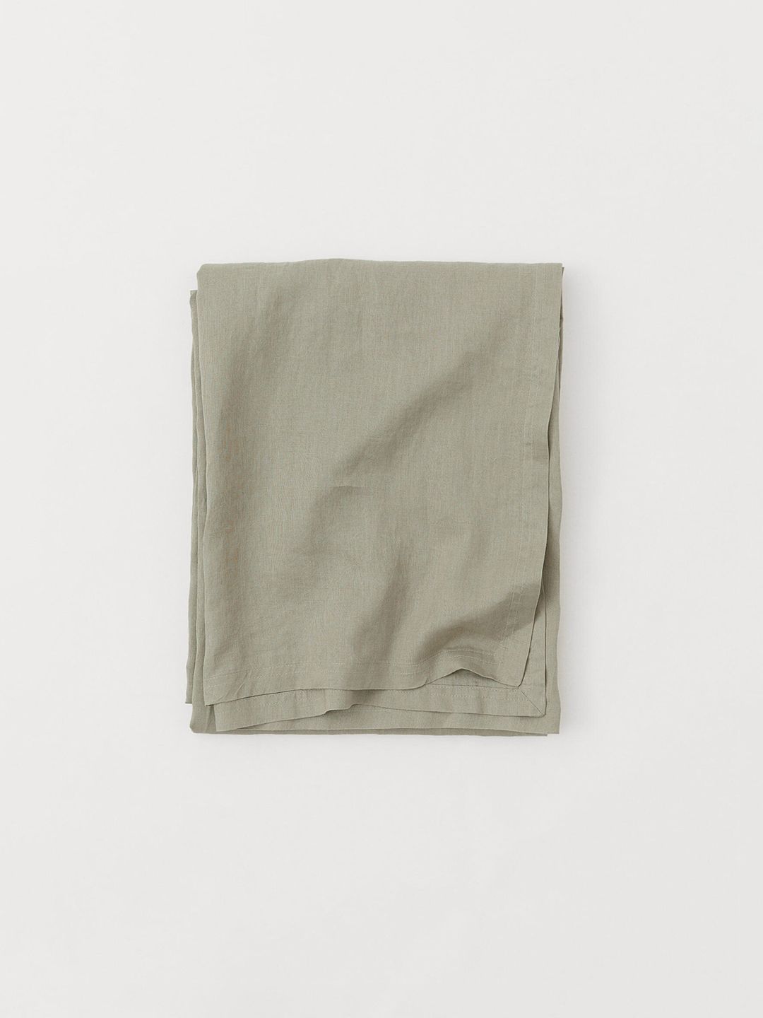 H&M Olive Green Washed Linen Tablecloth Price in India