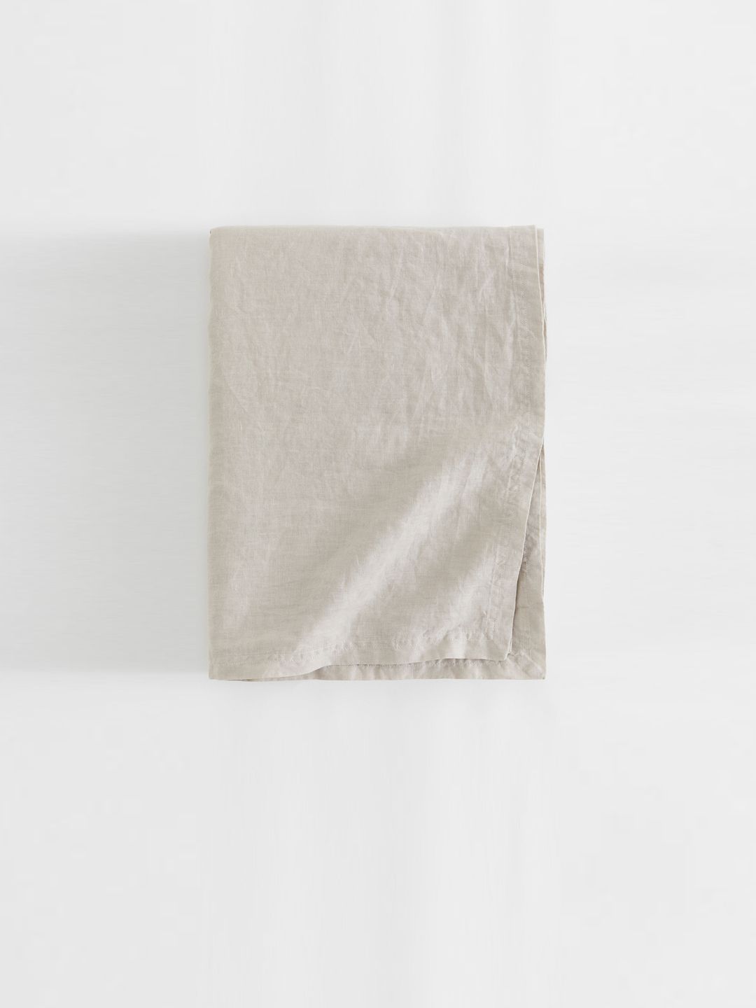 H&M Beige Solid Washed Linen Tablecloth Price in India