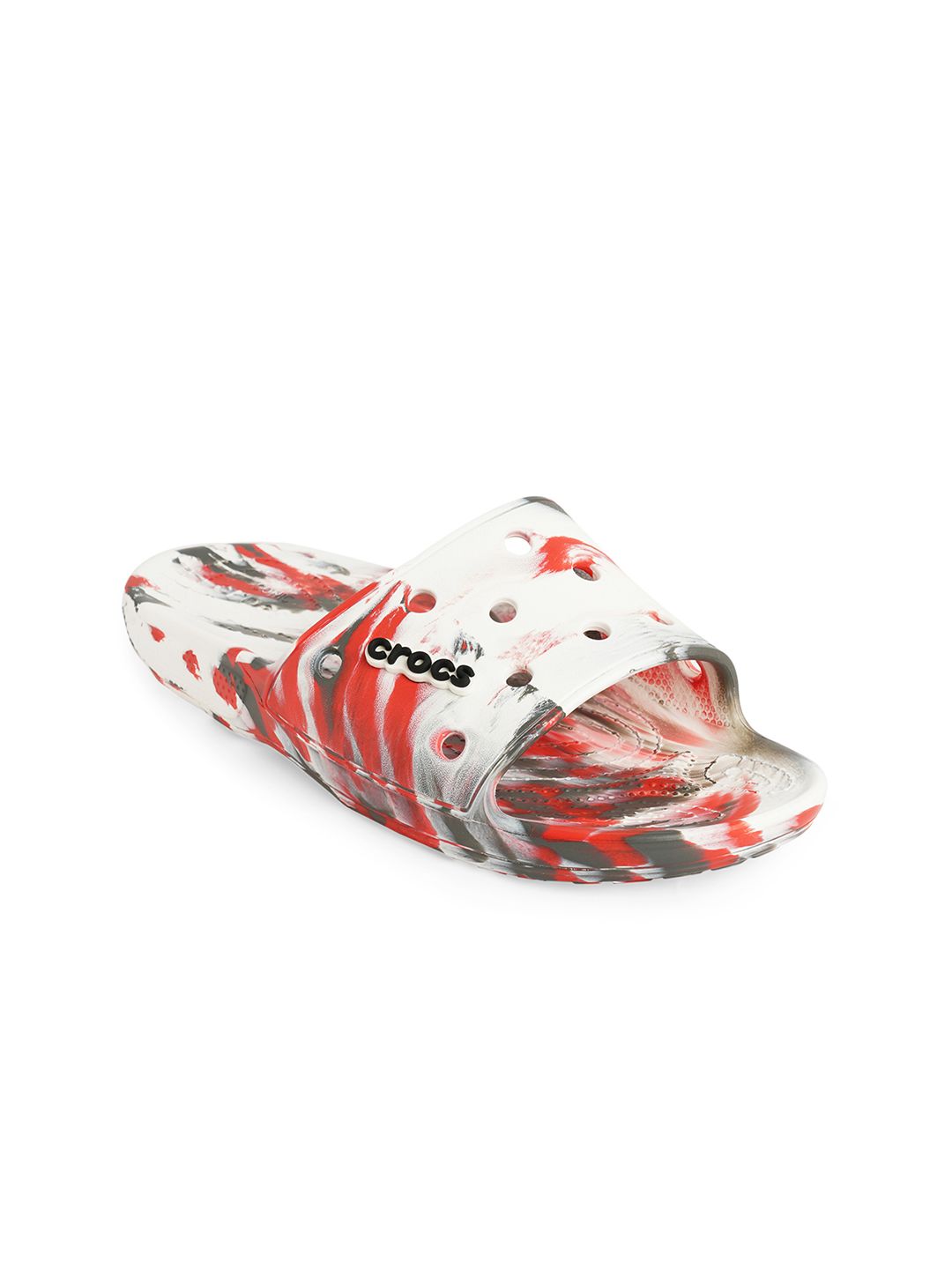 Crocs Unisex White & Red Printed Sliders Price in India