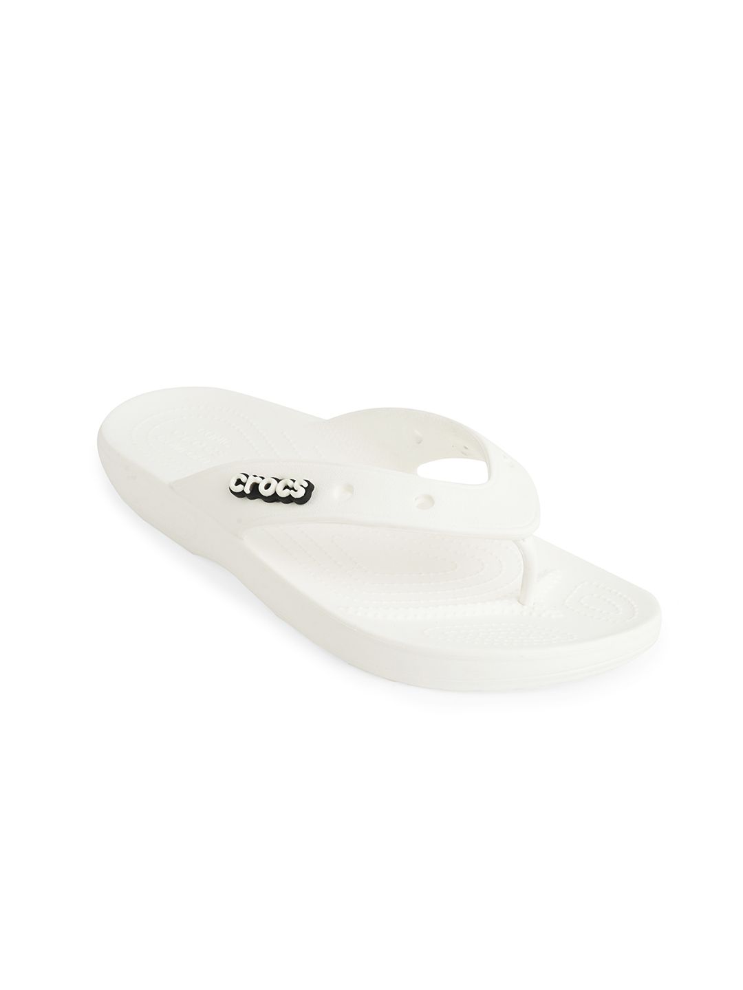 Crocs Unisex White Solid Croslite Thong Flip-Flops Price in India